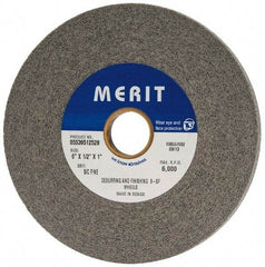 Merit Abrasives - 6" Diam, 1/2" Face Width, 1" Center Hole, Fine Grade, Silicon Carbide Deburring Wheel - Convolute, Hard Density 9 Grade, 6,000 RPM - Industrial Tool & Supply