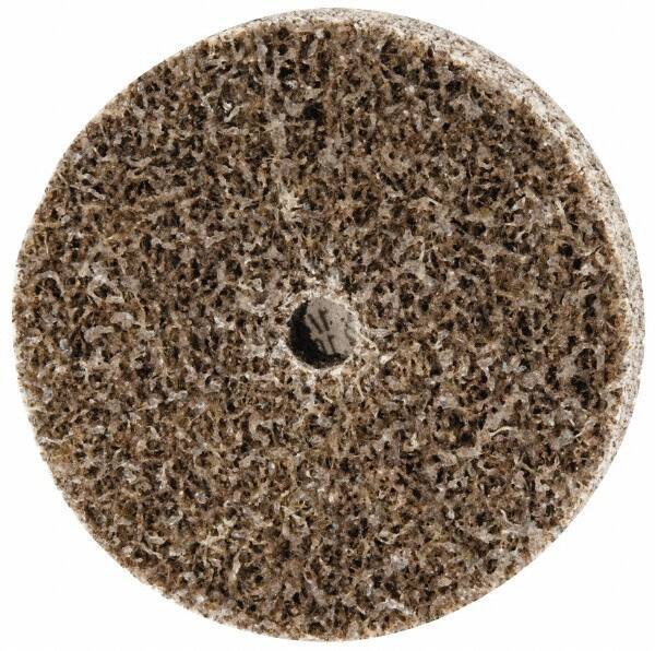 Merit Abrasives - 2" Diam, 1/2" Face Width, 1/4" Center Hole, Coarse Grade, Aluminum Oxide Deburring Wheel - Unitized, Hard Density 8 Grade, 22,000 RPM - Industrial Tool & Supply