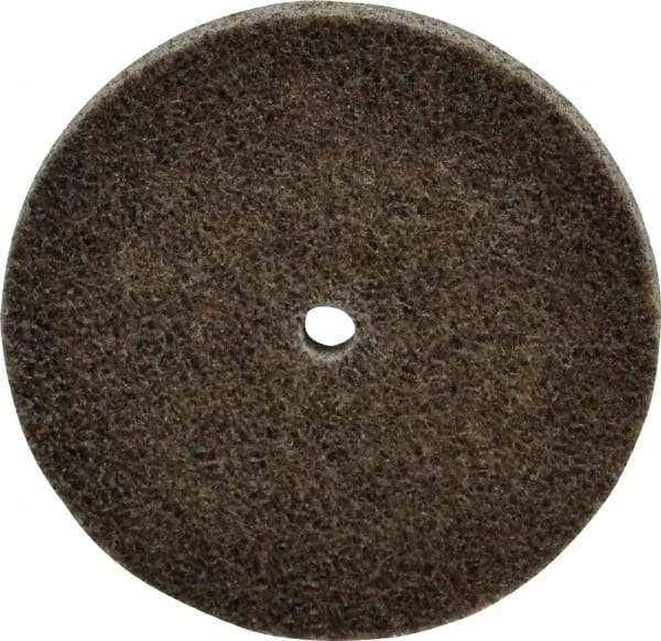 Merit Abrasives - 3" Diam, 1/4" Face Width, 1/4" Center Hole, Coarse Grade, Aluminum Oxide Deburring Wheel - Unitized, Hard Density 8 Grade, 18,000 RPM - Industrial Tool & Supply