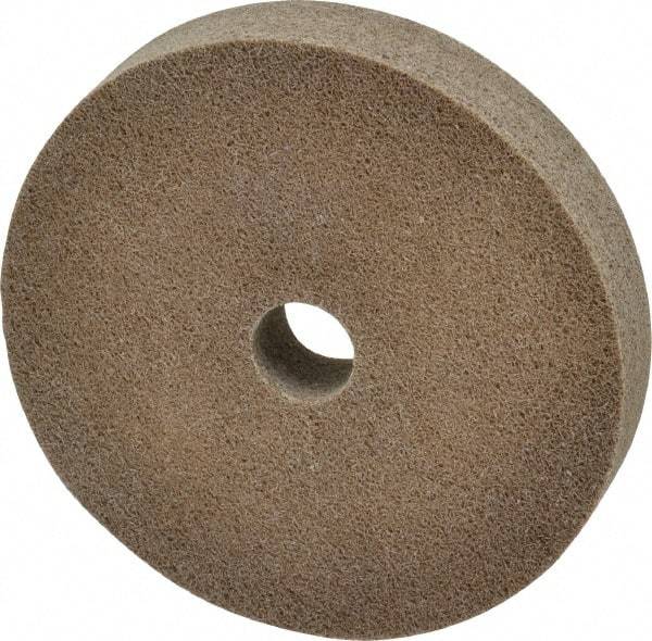Merit Abrasives - 6" Diam, 1" Face Width, 1" Center Hole, Fine Grade, Aluminum Oxide Deburring Wheel - Unitized, Medium Density 6 Grade, 5,000 RPM - Industrial Tool & Supply