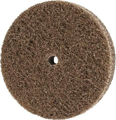 Merit Abrasives - 3" Diam, 1/2" Face Width, 1/4" Center Hole, Fine Grade, Aluminum Oxide Deburring Wheel - Unitized, Soft Density 2 Grade, 18,000 RPM - Industrial Tool & Supply