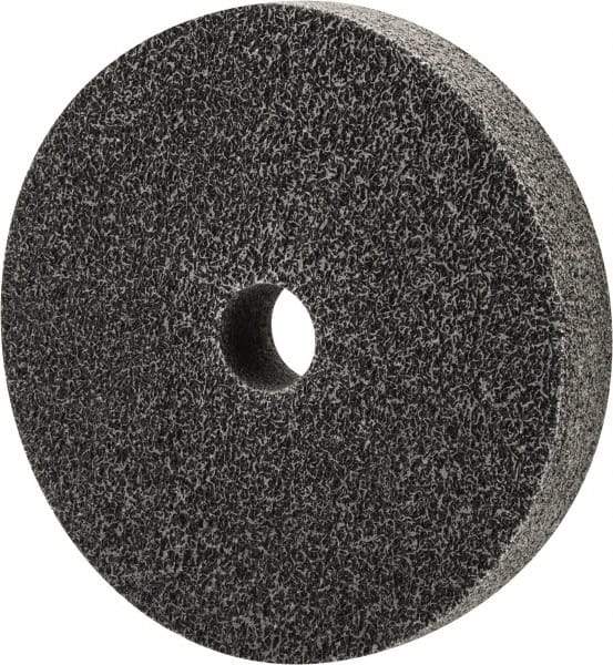 Merit Abrasives - 6" Diam, 1" Face Width, 1" Center Hole, Fine Grade, Silicon Carbide Deburring Wheel - Unitized, Medium Density 6 Grade, 5,000 RPM - Industrial Tool & Supply