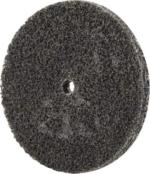 Merit Abrasives - 3" Diam, 1/4" Face Width, 1/4" Center Hole, Fine Grade, Silicon Carbide Deburring Wheel - Unitized, Soft Density 2 Grade, 12,000 RPM - Industrial Tool & Supply