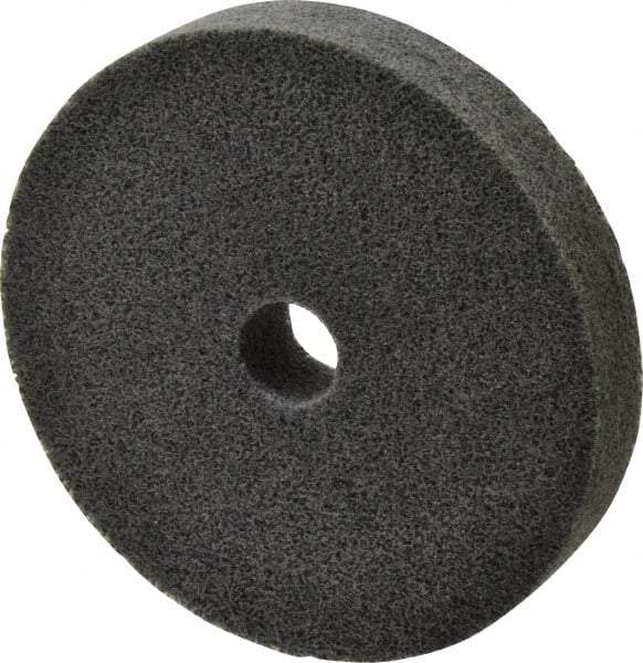 Merit Abrasives - 6" Diam, 1" Face Width, 1" Center Hole, Fine Grade, Silicon Carbide Deburring Wheel - Unitized, Soft Density 2 Grade, 5,000 RPM - Industrial Tool & Supply