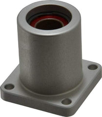 Pacific Bearing - 1/2" ID, 1.687" OAL x 1.63" OAH 4-Bolt Flange Mounted Bearing - 975 Lb Static Cap, 1-1/4" Btw Mnt Hole Ctrs, Aluminum - Industrial Tool & Supply