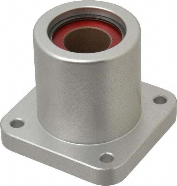 Pacific Bearing - 3/4" ID, 2.067" OAL x 2.38" OAH 4-Bolt Flange Mounted Bearing - 1,470 Lb Static Cap, 1-3/4" Btw Mnt Hole Ctrs, Aluminum - Industrial Tool & Supply