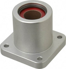Pacific Bearing - 3/4" ID, 2.067" OAL x 2.38" OAH 4-Bolt Flange Mounted Bearing - 1,470 Lb Static Cap, 1-3/4" Btw Mnt Hole Ctrs, Aluminum - Industrial Tool & Supply