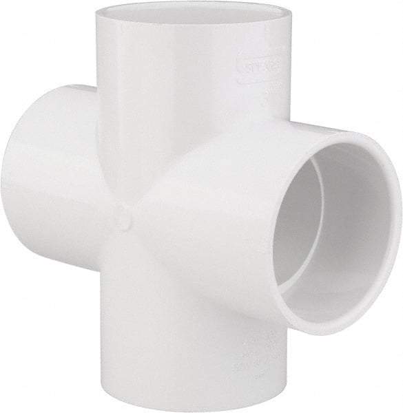 Value Collection - 3" PVC Plastic Pipe Cross - Schedule 40, All Slip End Connections - Industrial Tool & Supply