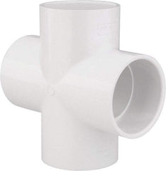 Value Collection - 3" PVC Plastic Pipe Cross - Schedule 40, All Slip End Connections - Industrial Tool & Supply