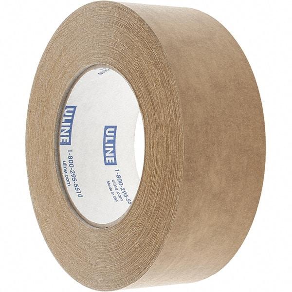 Made in USA - 2" x 60 Yd Tan Rubber Adhesive Sealing Tape - Paper Backing, 7 mil Thick - Industrial Tool & Supply