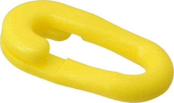 PRO-SAFE - 1-1/2" Wide Barrier Connecting Link - Celcon, Yellow, Use with Plastic Chain - Industrial Tool & Supply