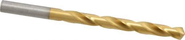 Hertel - Letter O 118° High Speed Steel Jobber Drill - TiN Finish, Right Hand Cut, Spiral Flute, Straight Shank, 4-1/2" OAL, Standard Point - Industrial Tool & Supply