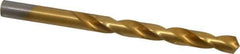 Hertel - Letter U 118° High Speed Steel Jobber Drill - TiN Finish, Right Hand Cut, Spiral Flute, Straight Shank, 5" OAL, Standard Point - Industrial Tool & Supply
