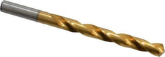 Hertel - Letter V 118° High Speed Steel Jobber Drill - TiN Finish, Right Hand Cut, Spiral Flute, Straight Shank, 5" OAL, Standard Point - Industrial Tool & Supply