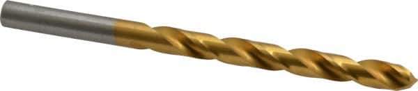 Hertel - 9/32" 135° High Speed Steel Jobber Drill - TiN Finish, Right Hand Cut, Spiral Flute, Straight Shank, 4-1/4" OAL, Split Point - Industrial Tool & Supply
