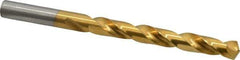 Hertel - 13/32" 135° High Speed Steel Jobber Drill - TiN Finish, Right Hand Cut, Spiral Flute, Straight Shank, 5-1/4" OAL, Split Point - Industrial Tool & Supply