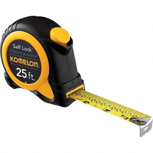 Komelon - 25' x 1" Yellow Blade Tape Measure - Industrial Tool & Supply