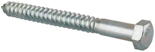 Value Collection - 5/8" Screw, 6" Length Under Head, Steel, Hex Head Lag Screw - Zinc Plated, Grade 2 - Industrial Tool & Supply
