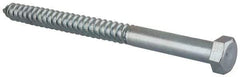 Value Collection - 5/8" Screw, 8" Length Under Head, Steel, Hex Head Lag Screw - Zinc Plated, Grade 2 - Industrial Tool & Supply