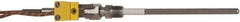 Thermo Electric - 0 to 2012°F, K Pipe Fitting, Thermocouple Probe - 6 Ft. Cable Length, Mini Connector, 9 Sec Response Time - Industrial Tool & Supply
