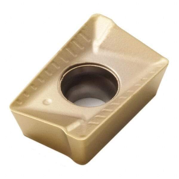 Seco - APMT100305 ME08 Grade F40M Carbide Milling Insert - TiAlN/TiN Finish, 0.091" Thick, 0.008" Corner Radius - Industrial Tool & Supply