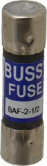 Cooper Bussmann - 250 VAC, 2.5 Amp, Fast-Acting General Purpose Fuse - Fuse Holder Mount, 1-1/2" OAL, 10 at 125 V kA Rating, 13/32" Diam - Industrial Tool & Supply
