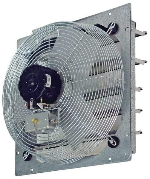 TPI - 10" Blade, Direct Drive, 1/12 hp, 680, 540 & 460 CFM, Totally Enclosed Exhaust Fan - 13-1/8" Opening Height x 13-1/8" Opening Width, 120 Volt, 3 Speed, Single Phase - Industrial Tool & Supply