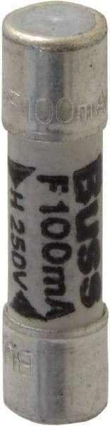 Cooper Bussmann - 250 VAC, 32 VDC, 0.1 Amp, Fast-Acting Miniature Ceramic Fuse - 20mm OAL, 5mm Diam - Industrial Tool & Supply