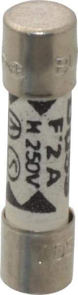 Cooper Bussmann - 250 VAC, 32 VDC, 2 Amp, Fast-Acting Miniature Ceramic Fuse - 20mm OAL, 5mm Diam - Industrial Tool & Supply