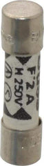 Cooper Bussmann - 250 VAC, 32 VDC, 2 Amp, Fast-Acting Miniature Ceramic Fuse - 20mm OAL, 5mm Diam - Industrial Tool & Supply