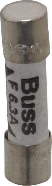 Cooper Bussmann - 250 VAC, 32 VDC, 6.3 Amp, Fast-Acting Miniature Ceramic Fuse - 20mm OAL, 5mm Diam - Industrial Tool & Supply