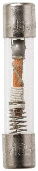 Cooper Bussmann - 250 VAC, 32 VDC, 1 Amp, Time Delay Miniature Glass Fuse - 1-1/4" OAL, 1/4" Diam - Industrial Tool & Supply