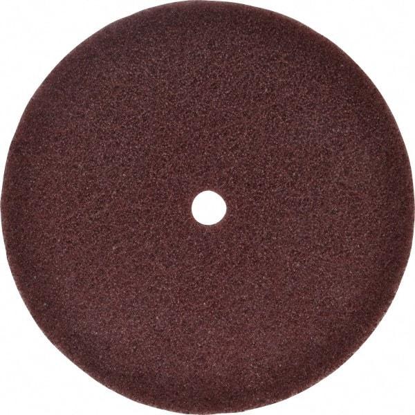 3M - 6" Fine Grade Aluminum Oxide Deburring Disc - 1/2" Center Hole, Arbor Connection, Maroon, 4,000 Max RPM - Industrial Tool & Supply