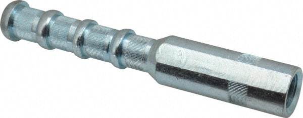 Wej-It - 1" Diam, 1" Drill, 6-1/2" OAL, 2" Min Embedment Drop-In Concrete Anchor - 12L14 Steel, Zinc-Plated Finish, Hex Nut Head, Hex Drive, 1-1/2" Thread Length - Industrial Tool & Supply