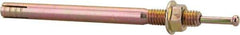 Wej-It - 3/8" Diam, 3/8" Drill, 4-3/4" OAL, 1-1/2" Min Embedment Hammer Drive Concrete Anchor - Grade 5 Iron (Pin)/Steel (Body), Zinc Yellow Dichromate Finish, Hex Nut Head, Hex Drive - Industrial Tool & Supply