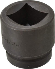 Proto - 1" Drive 1-1/2" Impact Socket - 4 Points, 2-1/2" OAL - Industrial Tool & Supply