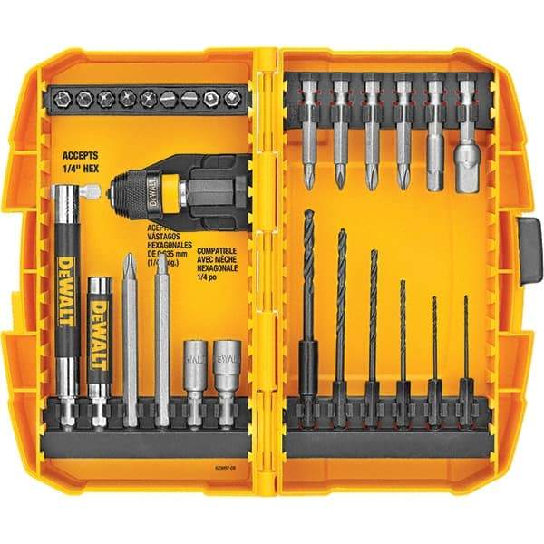DeWALT - 28 Piece, Screwdriver Bit Set - #1, #2, 1/4" Drive - Industrial Tool & Supply