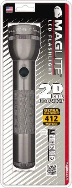 Mag-Lite - White LED Bulb, Industrial Tactical Flashlight - Gray Aluminum Body, Shock Resistant & Water Resistant, 2 D Batteries Not Included - Industrial Tool & Supply