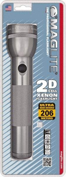 Mag-Lite - Krypton Bulb, 27 Lumens, Industrial/Tactical Flashlight - Gray Aluminum Body, 2 D Batteries Not Included - Industrial Tool & Supply