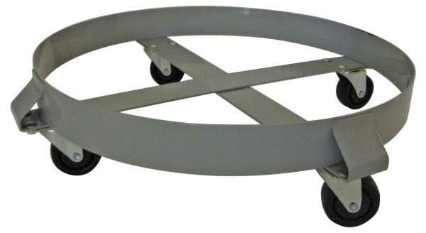 PRO-SOURCE - 1,000 Lb Load Capacity, 30 Gal Drum Dolly - 6-1/2" High, 4 Wheels - Industrial Tool & Supply