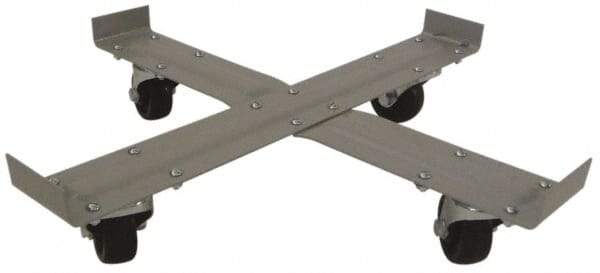 PRO-SOURCE - 1,000 Lb Load Capacity, 55 Gal Drum Dolly - 4" High, 4 Wheels - Industrial Tool & Supply