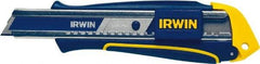 Irwin - Snap Utility Knife - Blue & Yellow Handle, 1 Blade Included - Industrial Tool & Supply