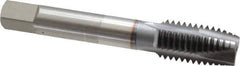 OSG - 5/8-11 UNC, 3 Flute, TiCN Finish, High Speed Steel Spiral Point Tap - Plug Chamfer, Right Hand Thread, 3-13/16" OAL, 1-13/16" Thread Length, 0.48" Shank Diam, 3B Class of Fit - Exact Industrial Supply