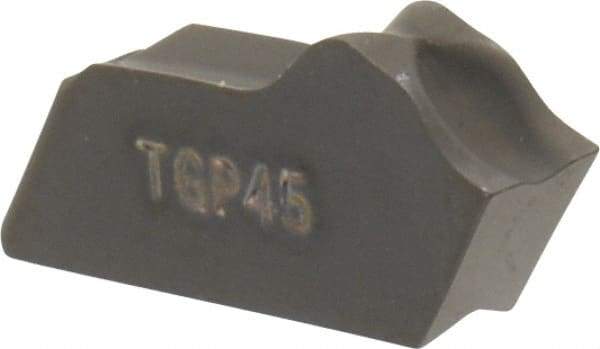Seco - 150.103 14 TGP45 Grade, 0.122" Cutting Width, Carbide Cutoff Insert - 0° Neutral Lead Angle, 0.008" Cnr Rad, TiCN/Al2O3 Coated, Single End - Industrial Tool & Supply
