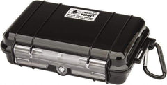 Pelican Products, Inc. - 5-1/16" Wide x 5-1/16" Deep x 2-1/8" High, Clamshell Hard Case - Black, Polycarbonate - Industrial Tool & Supply