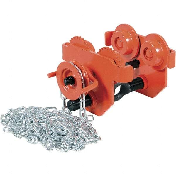 Vestil - 1 Ton Capacity Low Profile Manual Trolley - 2-1/2" to 5-1/2" Flange Width - Industrial Tool & Supply