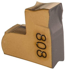 Iscar - TAG C IC808 Grade, 0.118" Cutting Width, Carbide Cutoff Insert - 6° Left Hand Lead Angle, 0.0079" Cnr Rad, TiAlN Coated, Single End - Industrial Tool & Supply