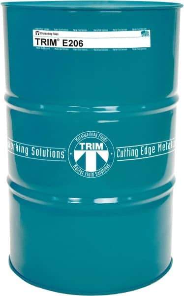 Master Fluid Solutions - TRIM E206, 54 Gal Drum Cutting & Grinding Fluid - Water Soluble, For Gear Hobbing, Heavy-Duty Broaching, High Speed Turning - Industrial Tool & Supply