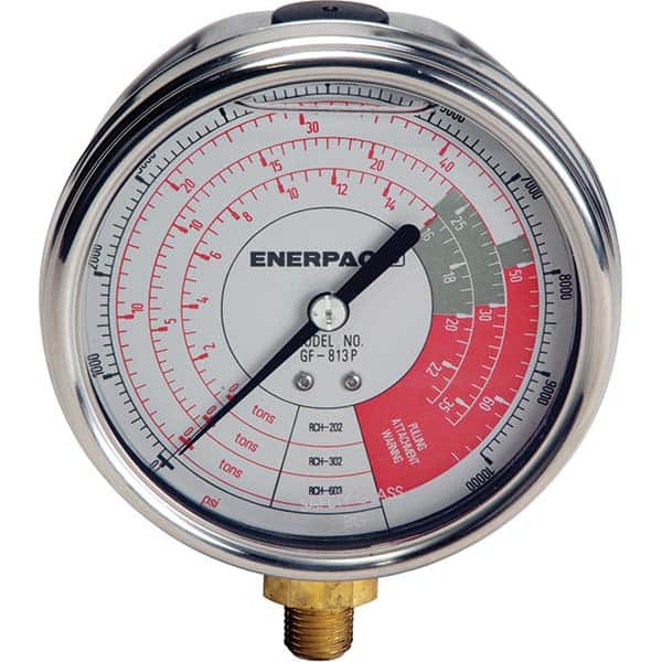Enerpac - Hydraulic Pressure Gages & Adapters Type: Glycerine Filled Pressure Rating: 10000 - Industrial Tool & Supply