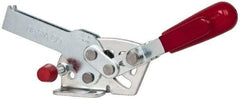 De-Sta-Co - 560 Lb Holding Capacity, Horizontal Handle, Manual Hold Down Toggle Clamp - 69° Handle Movement, 73° Bar Opening, U-Bar, Flanged Base, Electro-Plated Zinc, Carbon Steel - Industrial Tool & Supply